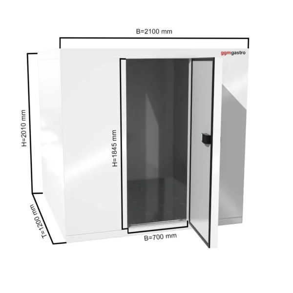 Chladící box - 2,1 x 1,2 m - výška: 2,01 m - 3,7 m3