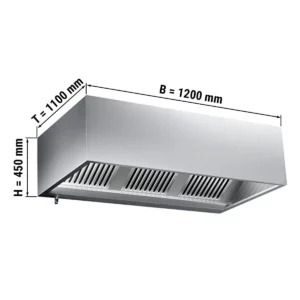 Skříňová digestoř 1,2 m - s filtrem a lampou