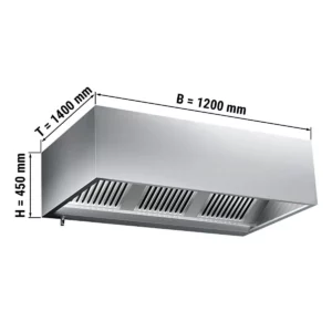 Skříňová digestoř 1,2 m - s filtrem a lampou