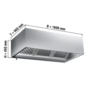 Skříňová digestoř 1,8 m - s filtrem a lampou