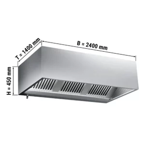 Skříňová digestoř 2,4 m - s filtrem a lampou