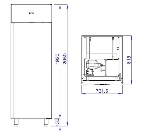 Chladnička PREMIUM - GN 2/1 - 700 litrů - s 1 dveřmi - Image 12