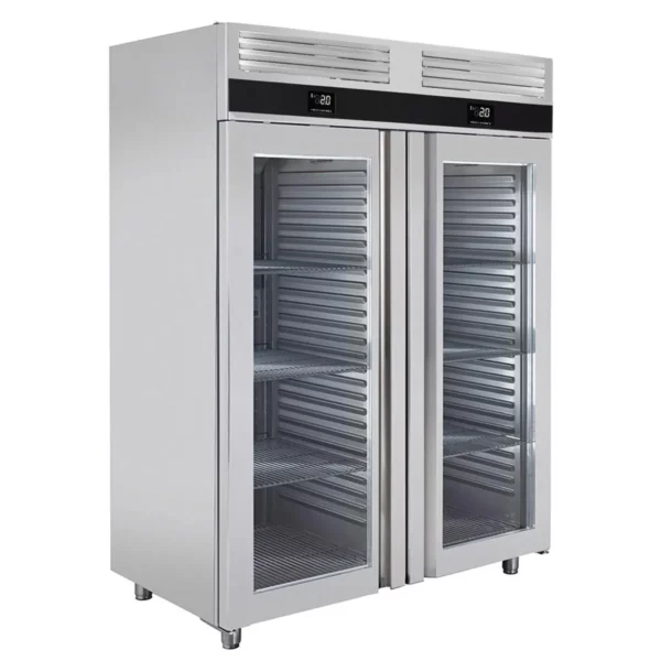 Kombinace chladničky a mrazničky PREMIUM - GN 2/1 - 1400 litrů - se 2 skleněnými dveřmi - Image 6