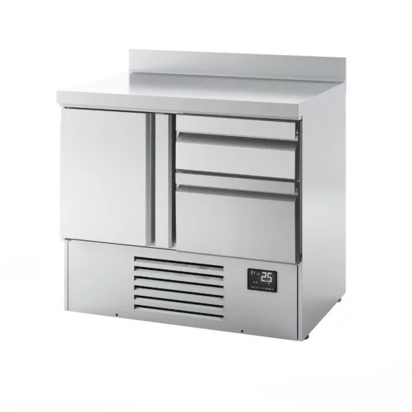 Chladící stůl PREMIUM PLUS - 980x700 mm - s 1 dvířky a 2 zásuvkami a se zadní stěnou - Image 8