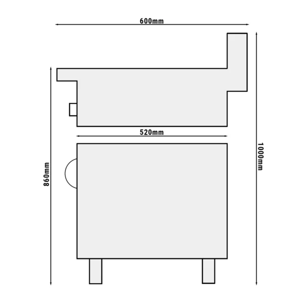 Elektrický sporák - 4 kW - 2 plotny kulaté - včetně podstavce s 1 dvířky - Image 4
