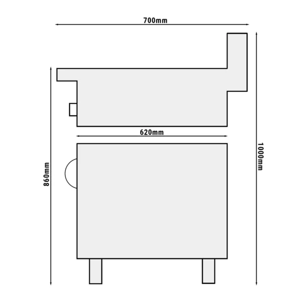 Elektrický sporák - 9,2 kW - 4 plotny kulaté - včetně podstavce se 2 dvířky - Image 4