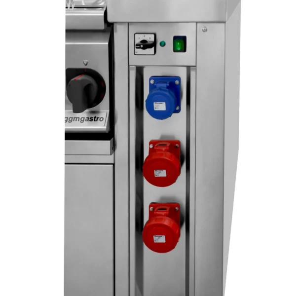 Mobilní varná stanice - 1600 x 850 mm - výška: 1170 mm - včetně fritézy, desky na smažení, vany a neutrálního prvku - Image 10