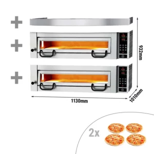 Elektrická kamna na pizzu Výkon - 4+4x 34cm - Digitální - včetně digestoře