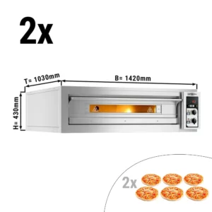 (2 kusy) Elektrická kamna na pizzu - 6+6x 35cm - manuální