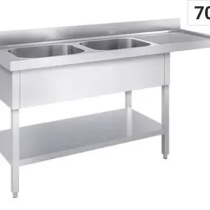Dřezy k myčkám se 2 umyvadly 700mm