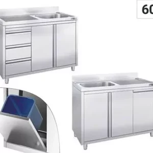 Jednodřez se skříňkou a stavěnými prvky 600mm