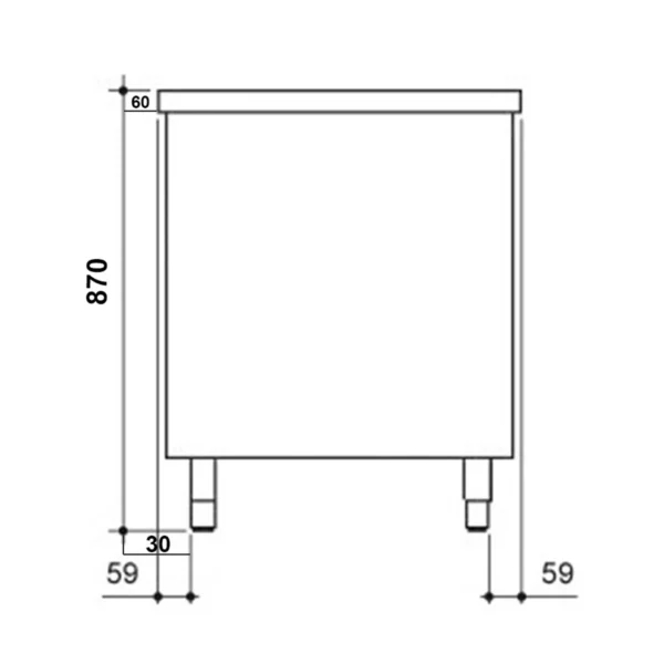 Nerezová pracovní skříň PREMIUM - 1000x800mm - s posuvnými dveřmi bez podstavce - Image 3
