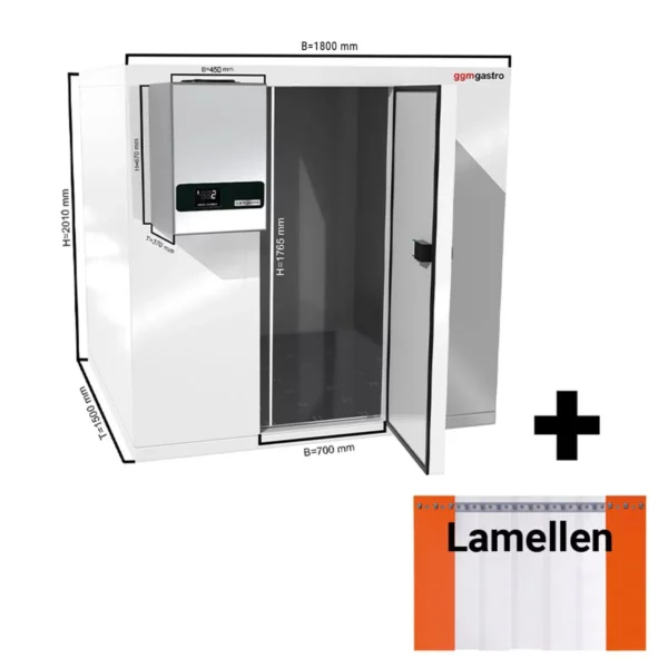 Hluboká mrazící buňka – 1800 x 1500 mm – 3,47 m3 – včetně mrazící jednotky a lamel