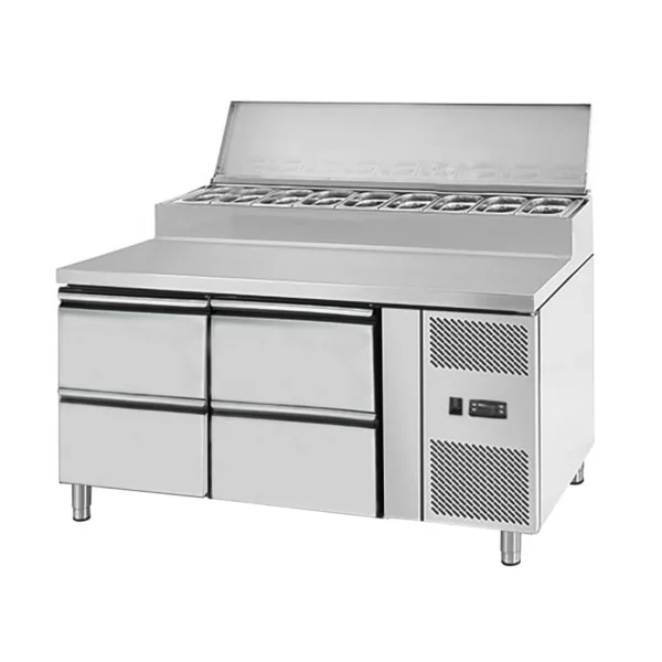 Přípravný stůl ECO - 1360mm - pro 7x GN 1/3 - 4 zásuvky - Image 2
