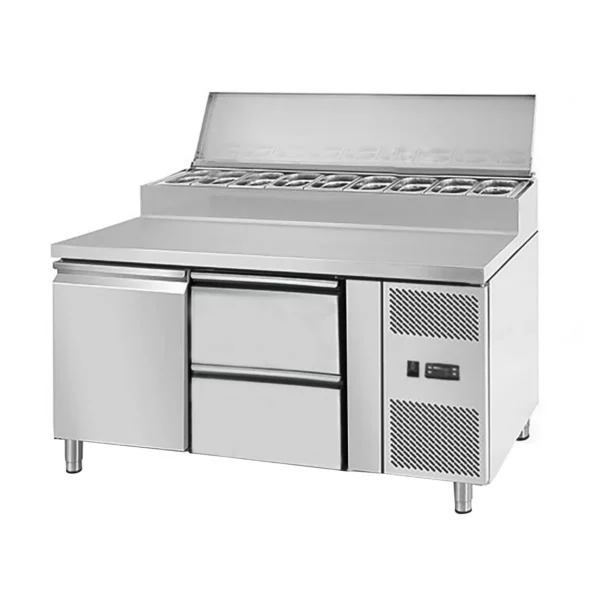 Přípravný stůl ECO - 1360 mm - pro 7x GN 1/3 - 1 dvířka a 2 zásuvky - Image 5