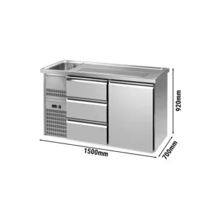 Pivní bar PREMIUM PLUS - 1550x700 mm - 1 dvířka a 3 zásuvky