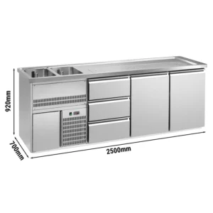 Pivní bar PREMIUM PLUS - 2500x700mm - 2 dvířka a 3 zásuvky