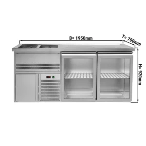 Pivní bar PREMIUM PLUS- 1950x700mm - se 2 zásuvkami