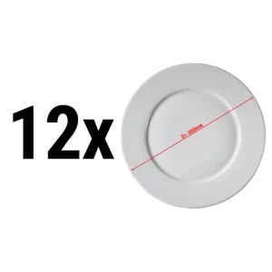 (12 kusů) PERA bílá - talíř plochý - talíř na pizzu - 30 cm