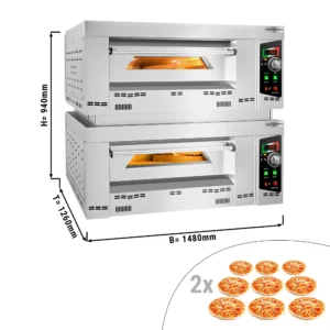 Plynová kamna na pizzu - 9+9x 34cm - manuální