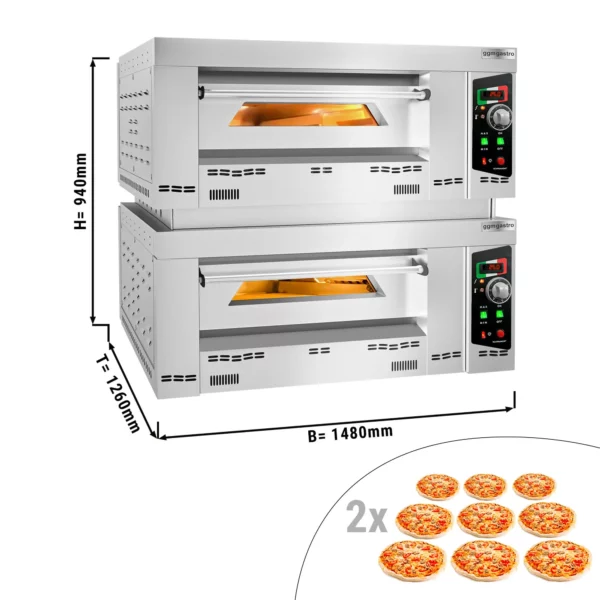 Plynová kamna na pizzu - 9+9x 34cm - manuální