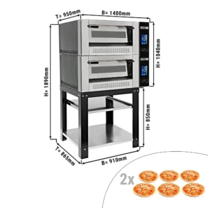 Plynová kamna na pizzu - 12x 30cm - digitální - včetně základního rámu