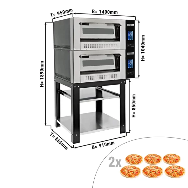 Plynová kamna na pizzu - 12x 30cm - digitální - včetně základního rámu