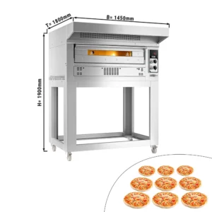 Plynová kamna na pizzu - 9x 33cm - manuální - včetně digestoře a základního rámu