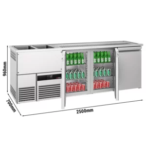 Pivní bar PREMIUM - 2500x700mm - 3 dvířka