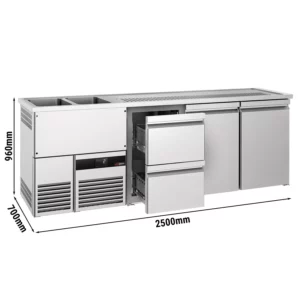 Pivní bar PREMIUM - 2500x700mm - 2 dvířka se 2 zásuvkami