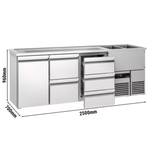 Pivní bar PREMIUM - 2500x700mm - 1 dvířka a 5 zásuvek