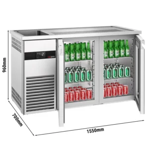 Pivní bar PREMIUM - 1550x700mm - 2 skleněná dvířka