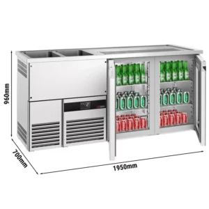 Pivní bar PREMIUM - 1950x700mm - 2 skleněná dvířka