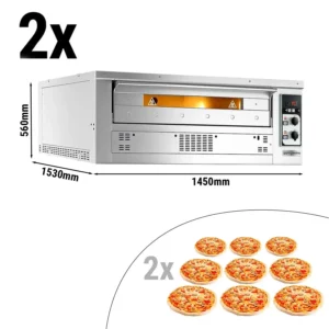 (2 kusy) Plynová kamna na pizzu - 9+9x 35cm - manuální