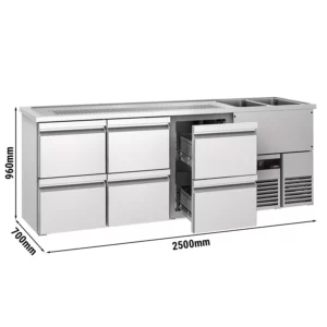 Pivní bar PREMIUM - 2500x700mm - 6 zásuvek