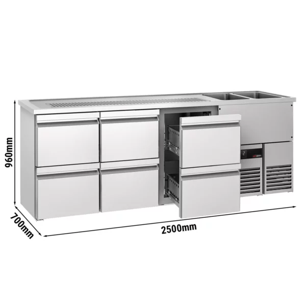 Pivní bar PREMIUM - 2500x700mm - 6 zásuvek