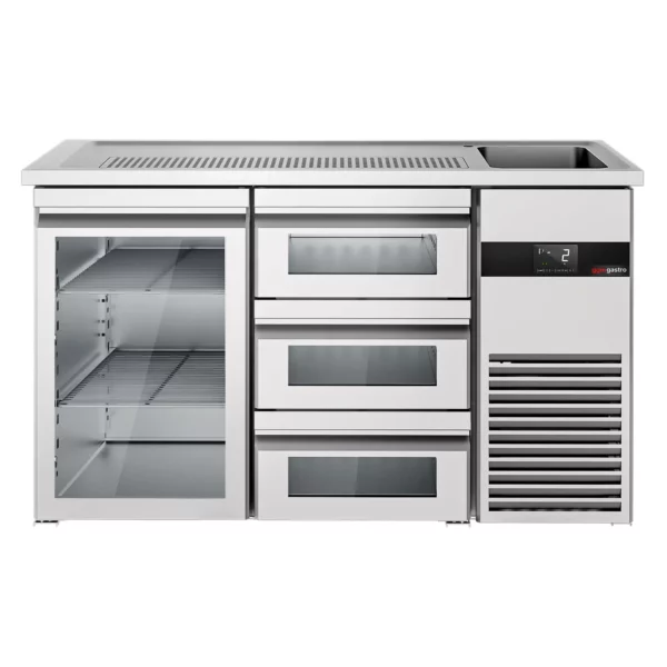 Pivní bar PREMIUM - 1550x700mm - 1 skleněná dvířka a 3 skleněné zásuvky - Image 4