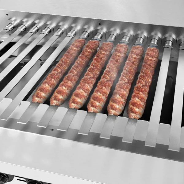 Plynový vysokovýkonný gril na Adana & Schisch Kebab - s 15 automat. rotující špízy - Image 7