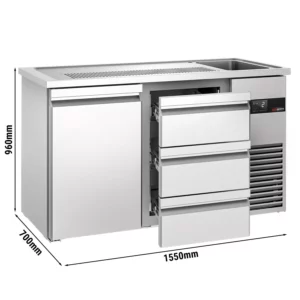 Pivní bar PREMIUM - 1550x700mm - 1 dvířka a 3 zásuvky