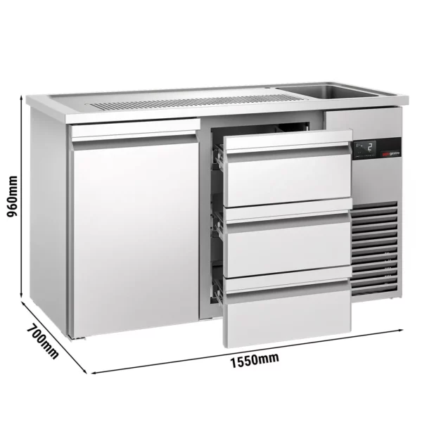 Pivní bar PREMIUM - 1550x700mm - 1 dvířka a 3 zásuvky