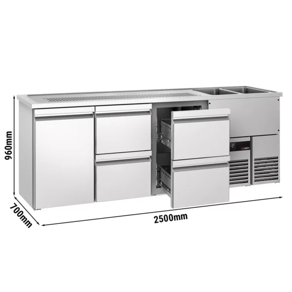 Pivní bar PREMIUM - 2500x700mm - 1 dvířka a 4 zásuvky