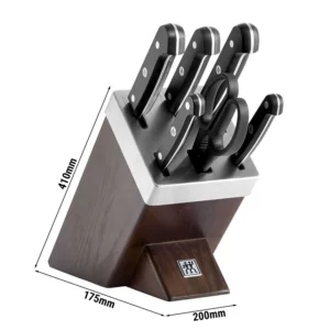ZWILLING | GOURMET - Samoostřící blok s noži, 7dílný | jaseň | čokoláda
