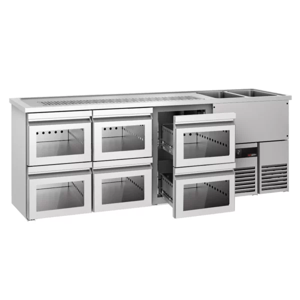 Pivní bar PREMIUM - 2500x700mm - 6 skleněných zásuvek - Image 3