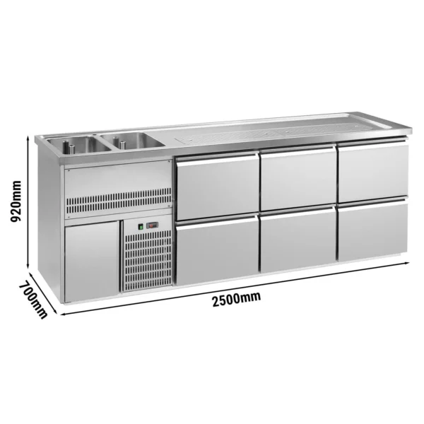 Pivní bar PREMIUM PLUS - 2500x700mm - 6 zásuvek