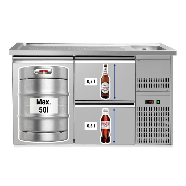 Pivní bar PREMIUM PLUS - 1550x700 mm - 1 dvířka a 2 zásuvky - Image 4