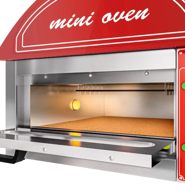 Elektrická trouba na pizzu mini - červená - 1x 34 cm - manuální - Image 3