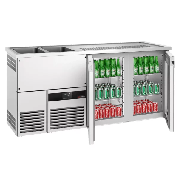 Pivní bar PREMIUM - 1950x700mm - 2 skleněná dvířka - Image 3