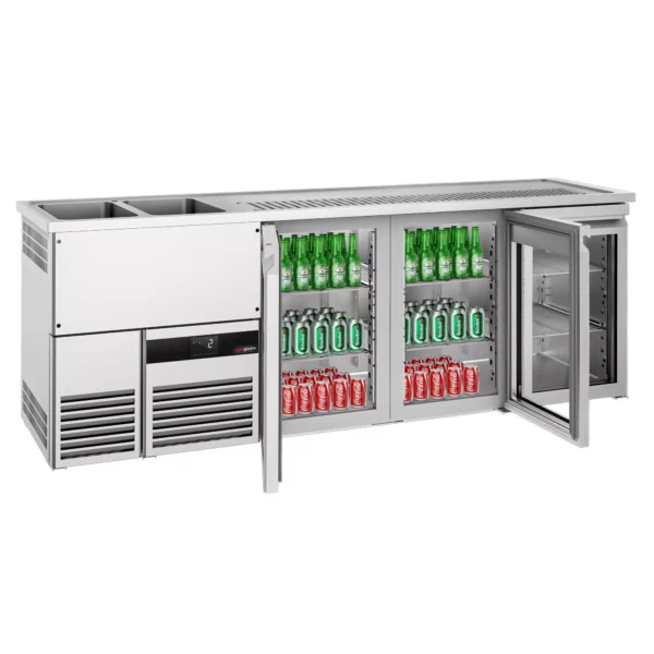 Pivní bar PREMIUM - 2500x700mm - 3 skleněná dvířka - Image 2