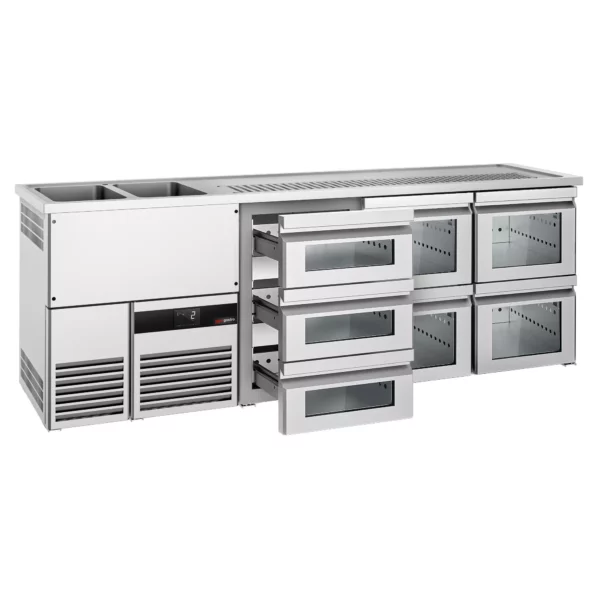 Pivní bar PREMIUM - 2500x700mm - 7 skleněných zásuvek - Image 3