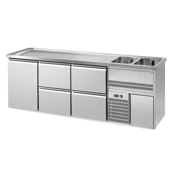 Pivní bar PREMIUM PLUS - 2500 x 700 mm - 1 dvířka a 4 zásuvky - Image 4